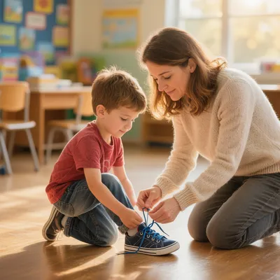 Учитель помогает ученику